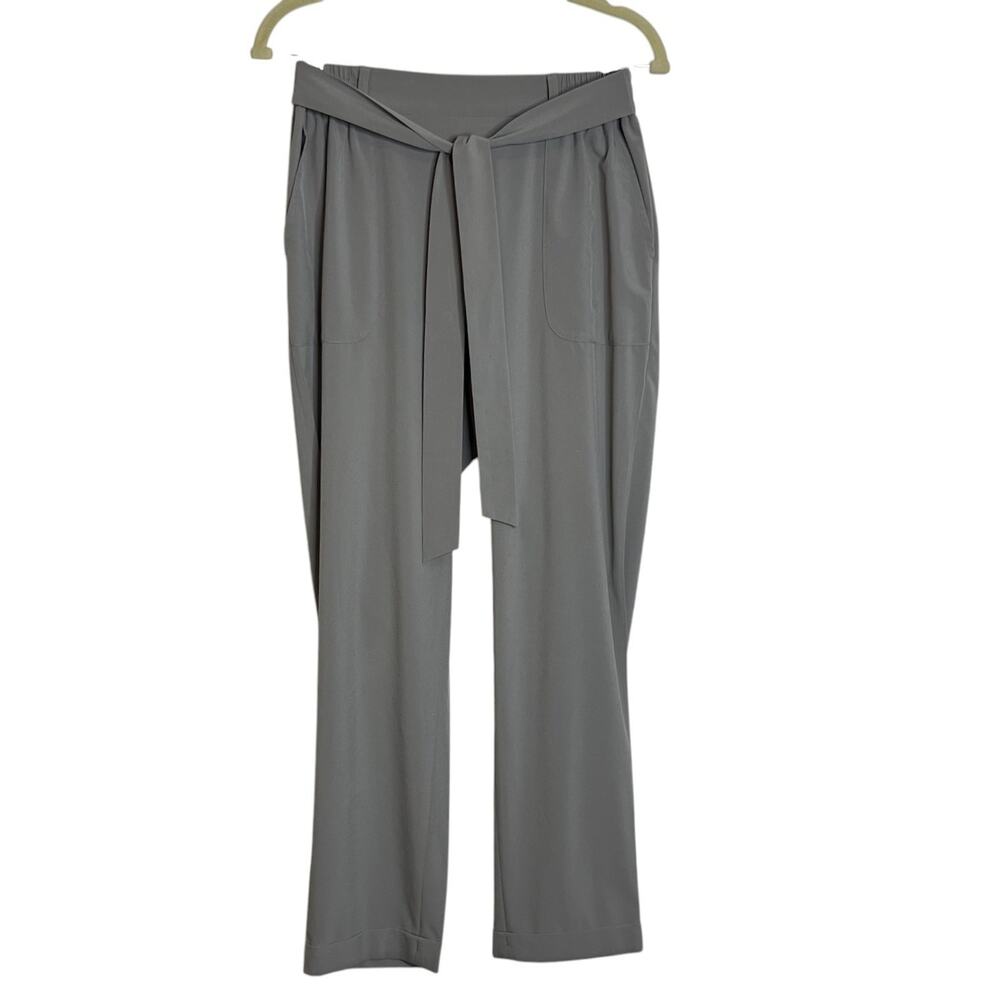 Banana Republic Womens Pull On Cropped Pants Small Gray Tie Waist Pockets
